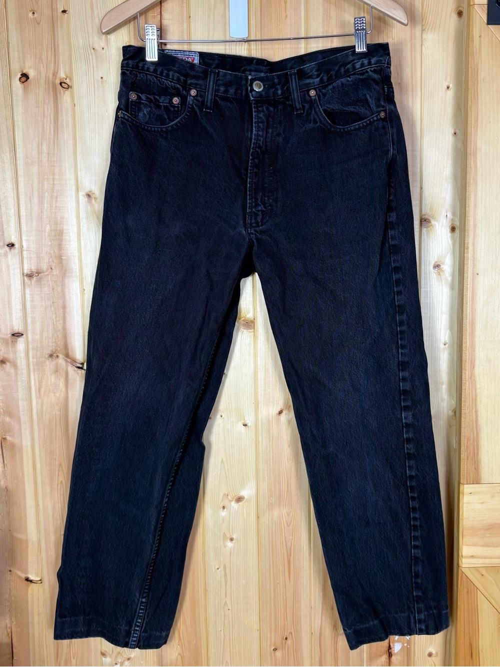 Vintage IKEDA Faded Classic Black Jeans Men’s 32x27? 90s Y2K *Hemmed distressed